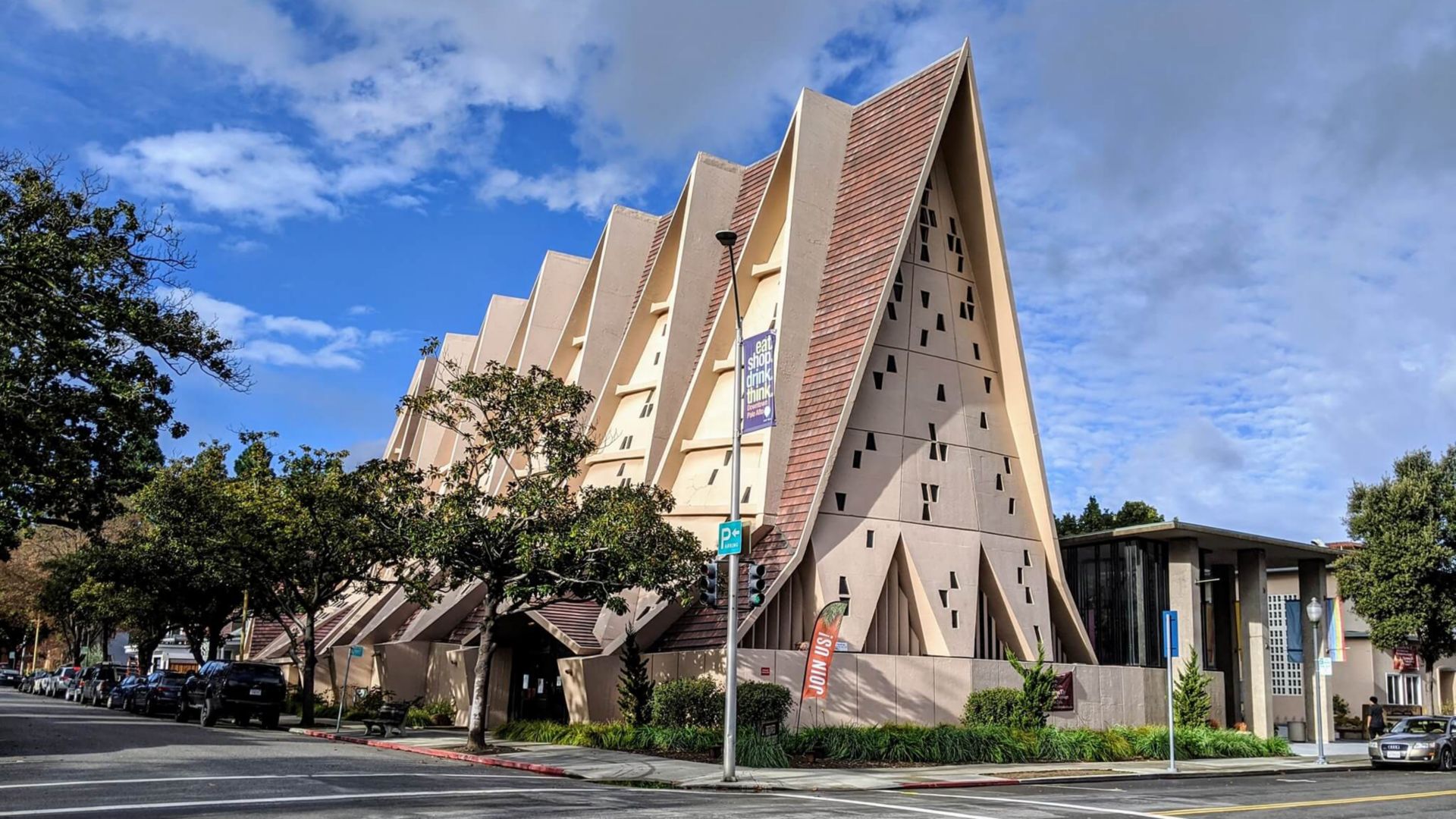 Modern church building with welcoming architecture